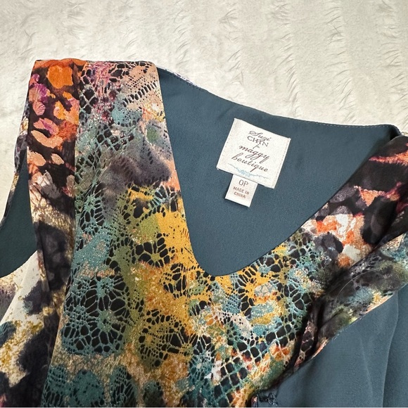 Suzi Chin for Maggy Boutique Fun Colorful Animal Print DresS Size 0P - Picture 6 of 11